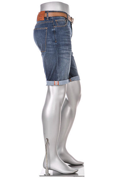 Alberto Bike, Jeansbermudas Bike, Regular Slim Fit, Coolmax® 9oz, mittelblau