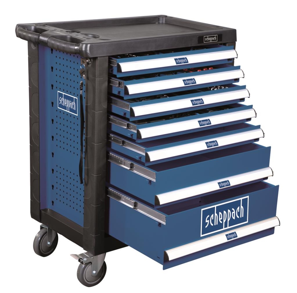 Scheppach 5909304900 TW1000 Carrello portautensili completo da 263 pezzi