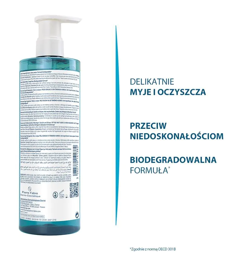 Ducray Keracnyl veido ir kūno prausimosi gelis