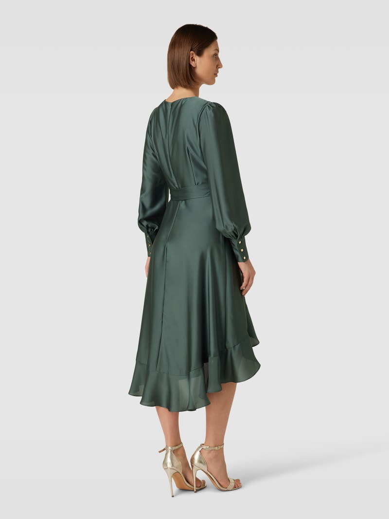 Cocktailkleid mit Bindegürtel in grün