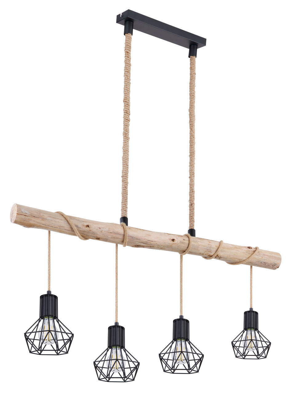 Globo Lighting - PRISKA - Hängeleuchte Metall schwarz, 4x E27