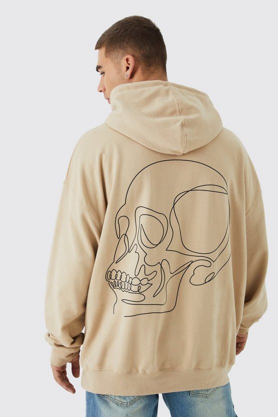 Oversize Hoodie mit Skelett-Print