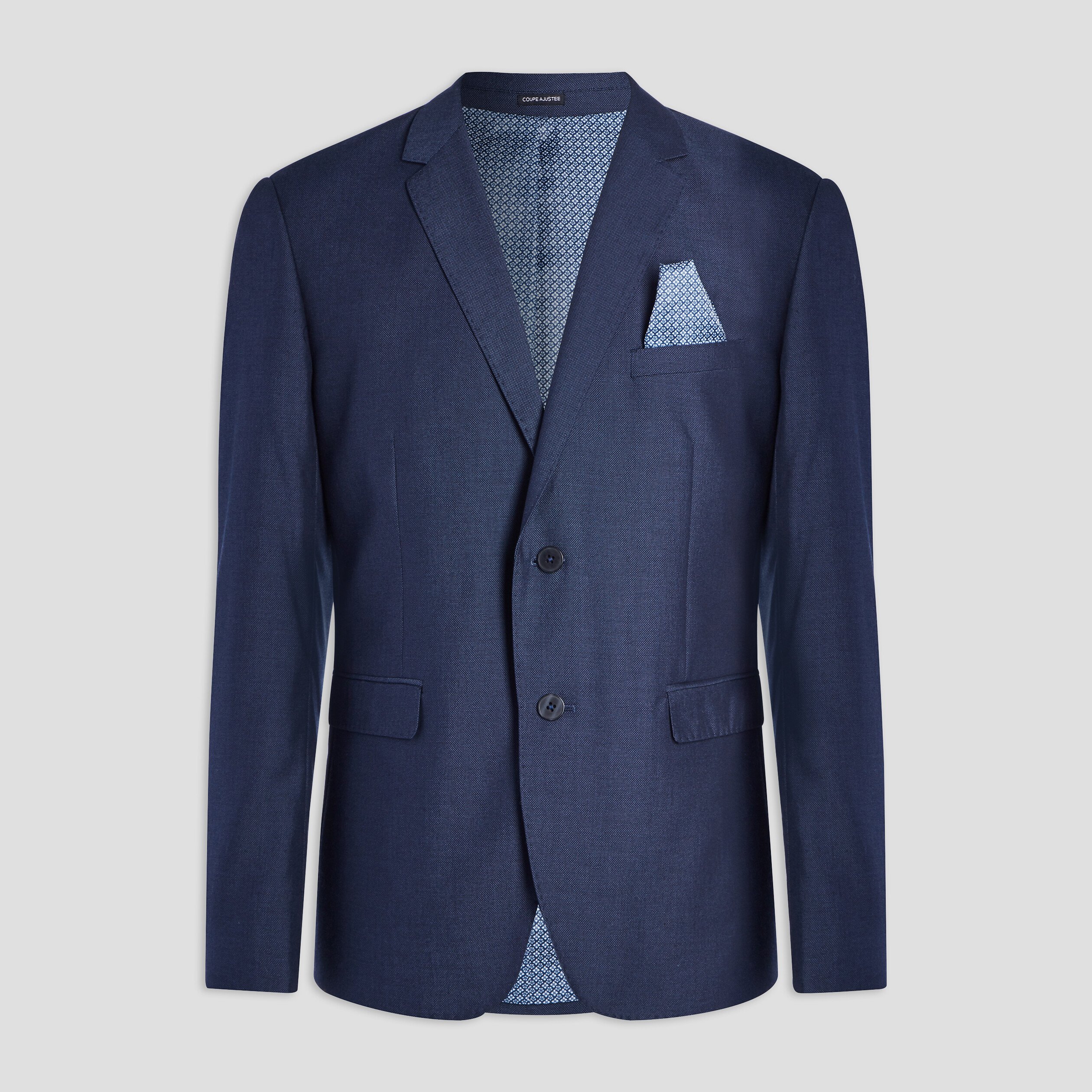 Veste ajustée boutonnée bleu homme | La Halle