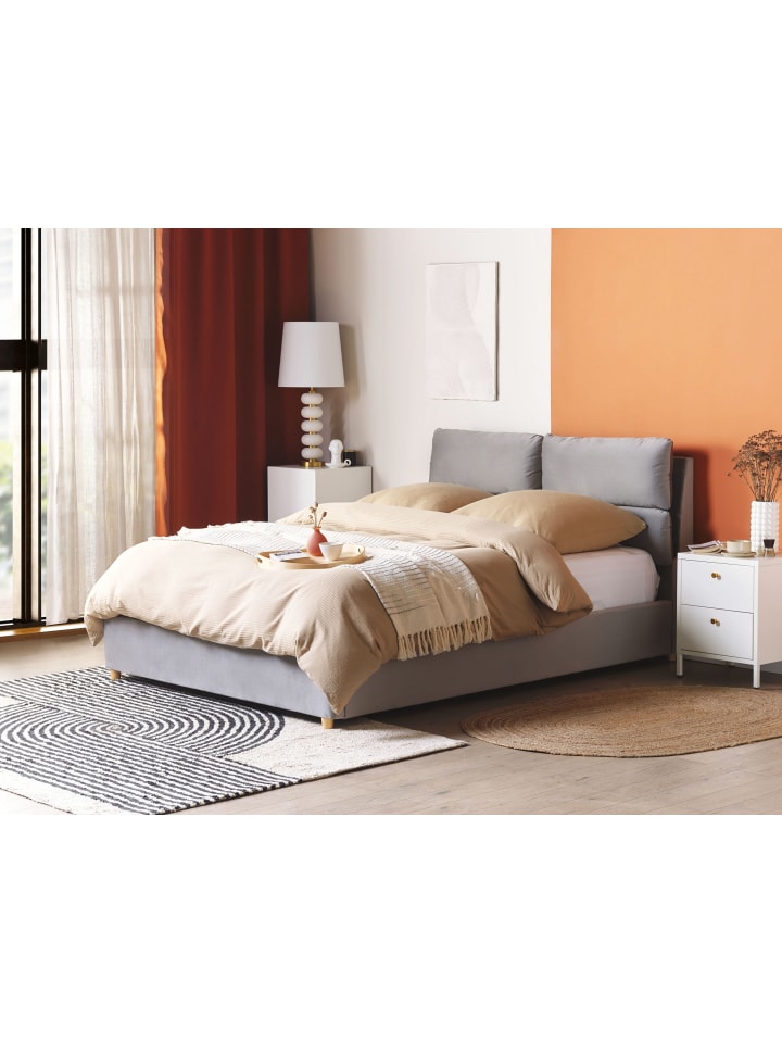 Beliani Doppelbett BATILLY in Grau - (W) 154 x (H) 105 x (L) 224 cm günstig kaufen onesize