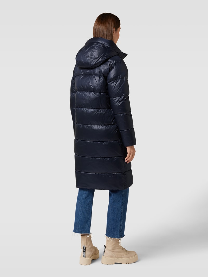 Steppmantel mit Kapuze in marineblau