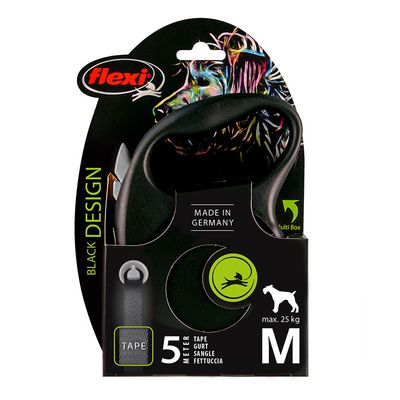 flexi Black Design Gurt-Leine schwarz, 5 m