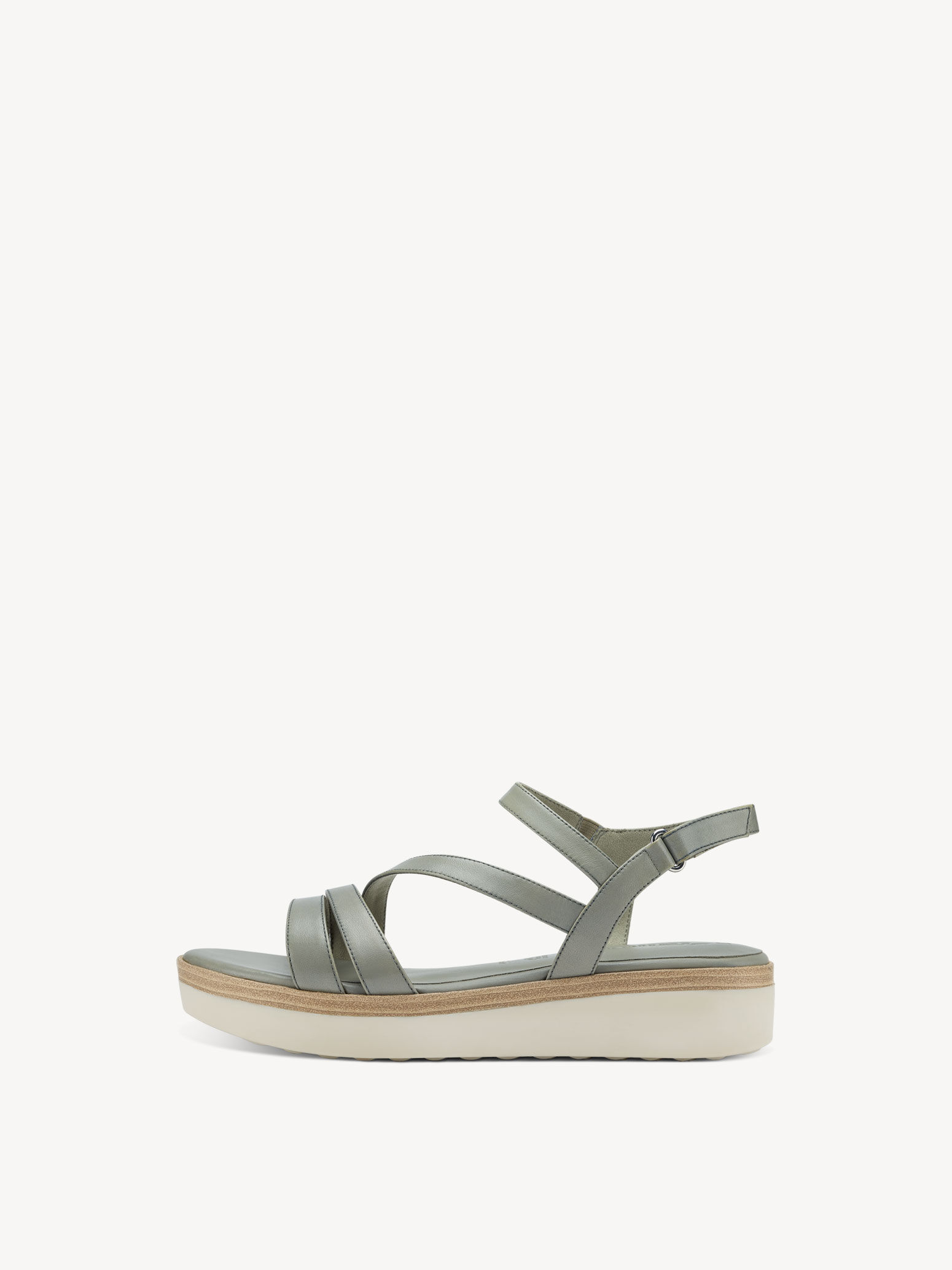 Sandale à talon en cuir - vert
