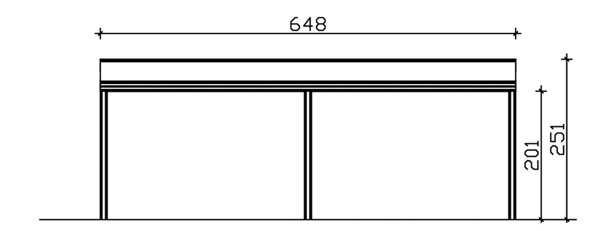 Skanholz Terrassendach Monza, BxT: 648x257