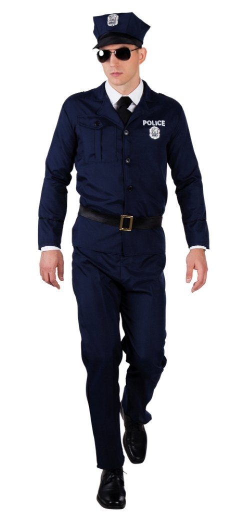 Boland Polizei-Kostüm Cooles Polizei Kostüm für Männer, 4 teilig, Größe 54/56