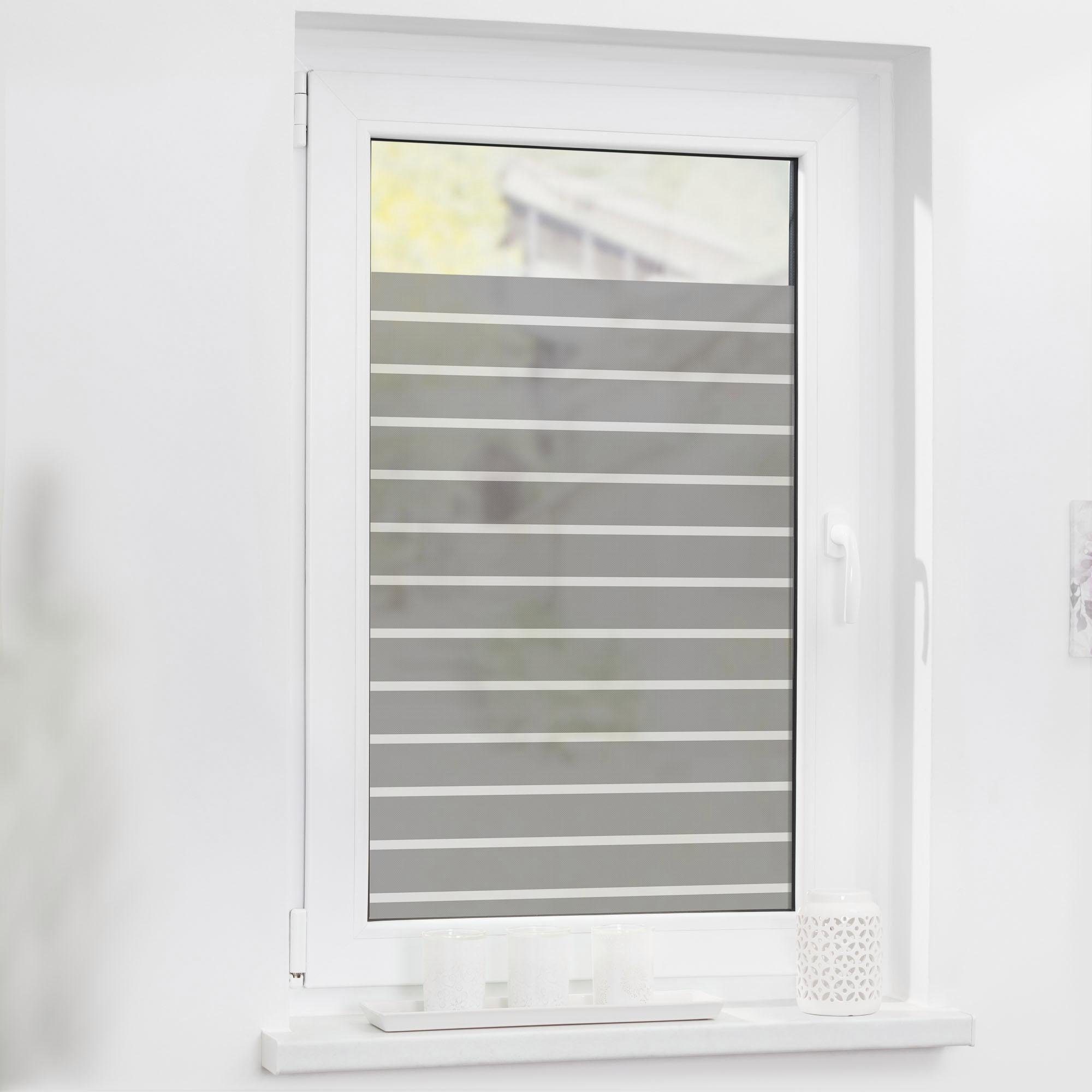 Fensterfolie Streifen, LICHTBLICK ORIGINAL, blickdicht, strukturiert, selbstklebend, Sichtschutz