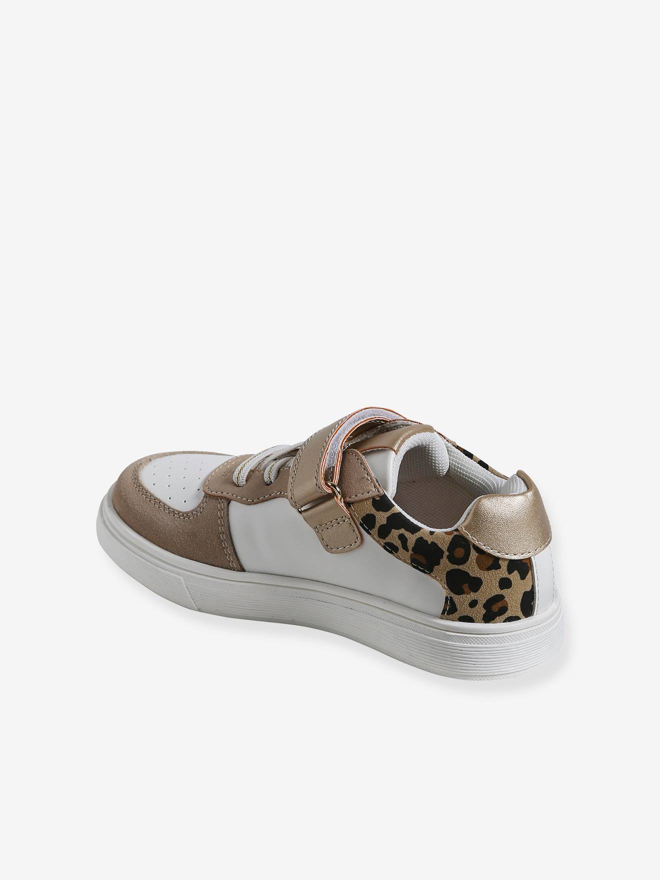 Vertbaudet Kinder Sneakers mit Anziehtrick - beige golden