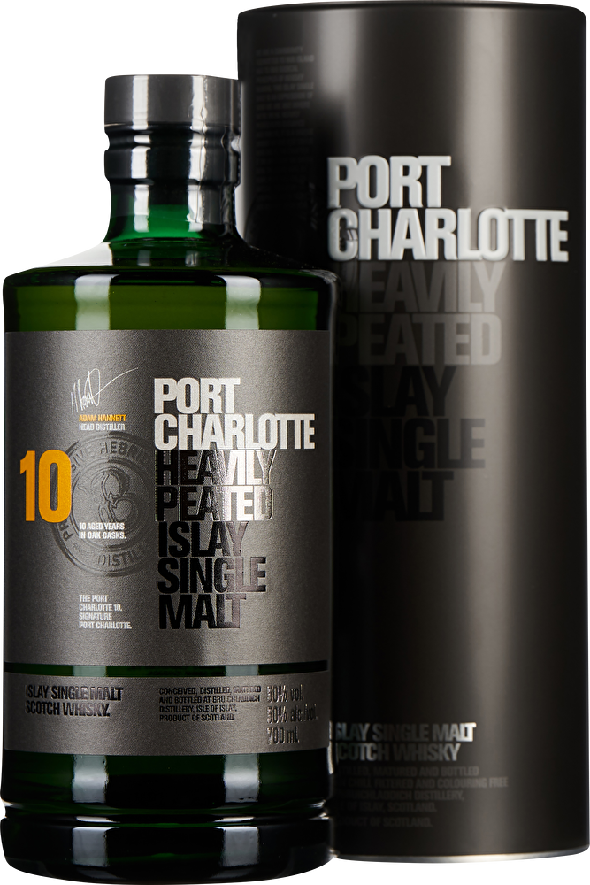 Bruichladdich Scotch Whisky Single Malt Port Charlotte Heavily Peated 10 YO 0,7 Liter in Tube