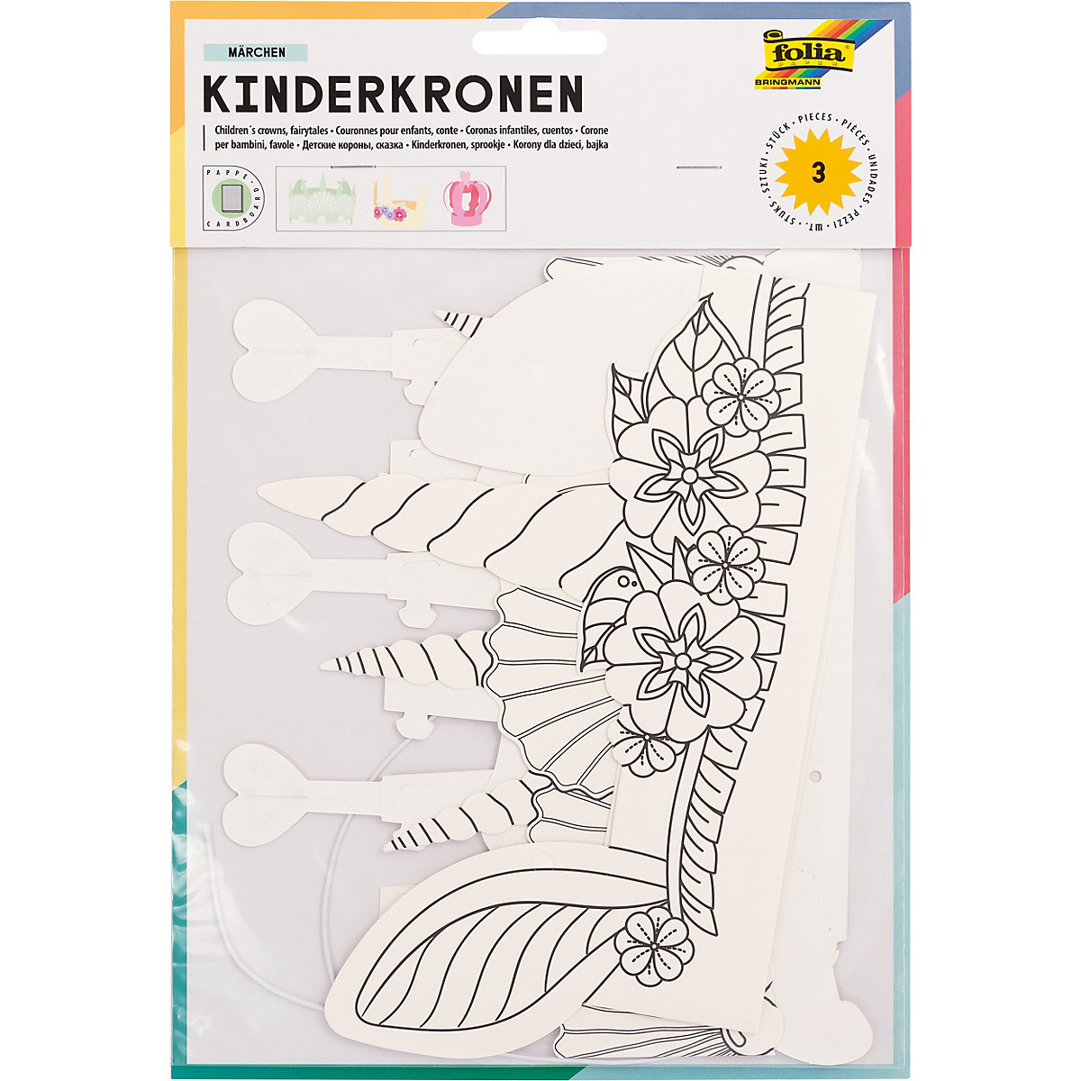 Bastelset Kinderhüte Märchen, 3 Stück