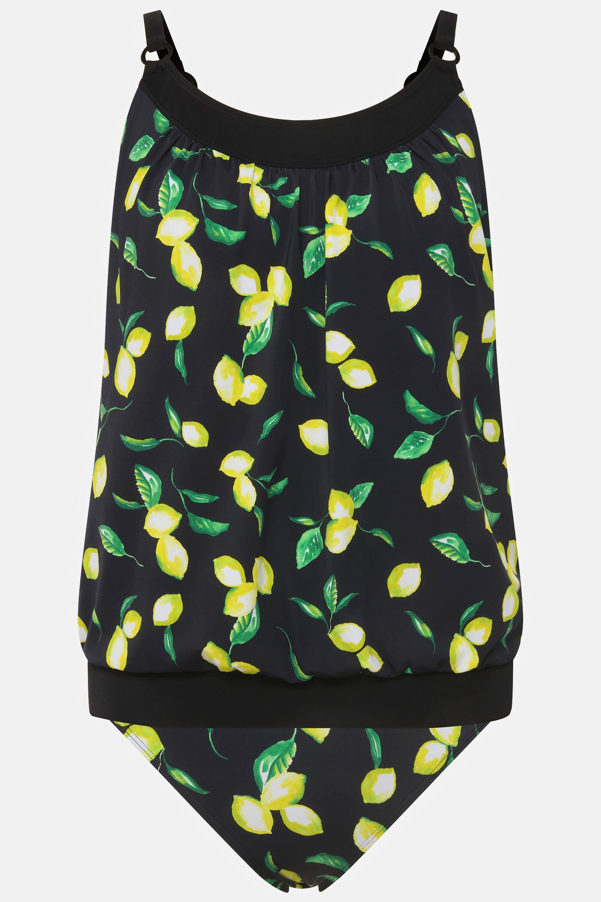 Ulla Popken Tankini Tankini Zitronen Softcups elastischer Saum