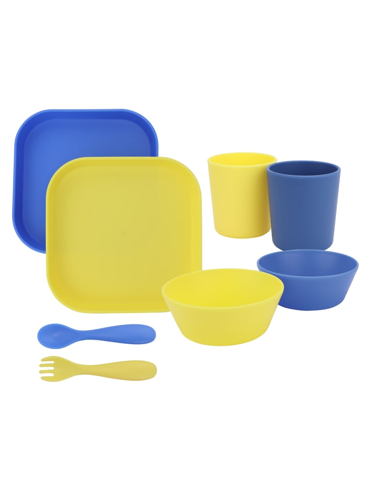 Nuby Geschirr- und Besteck-Set in gelb-blau günstig kaufen onesize