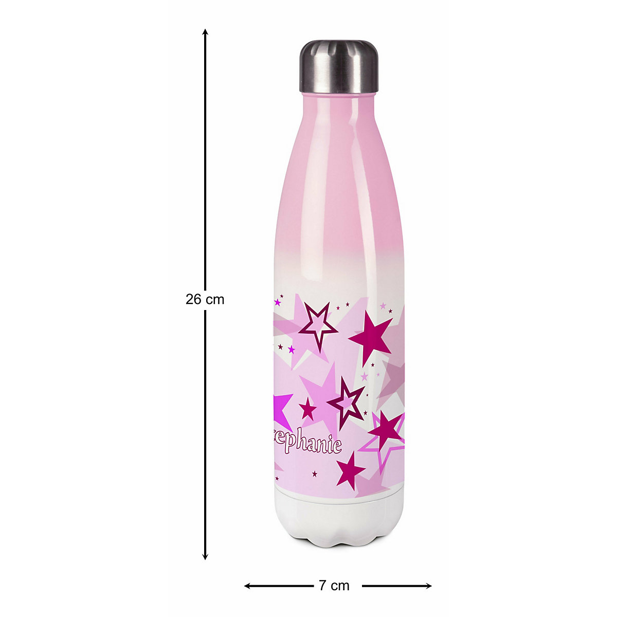 Edelstahl Kinder Thermoflasche / Trinkflasche bunt Sternenhimmel Farbe rosa Spülmaschinenfest, Auslaufsicher, Bruchfest, Doppelwandig, Für Heißgetränke geeignet, Mit Deckel, Isoliert