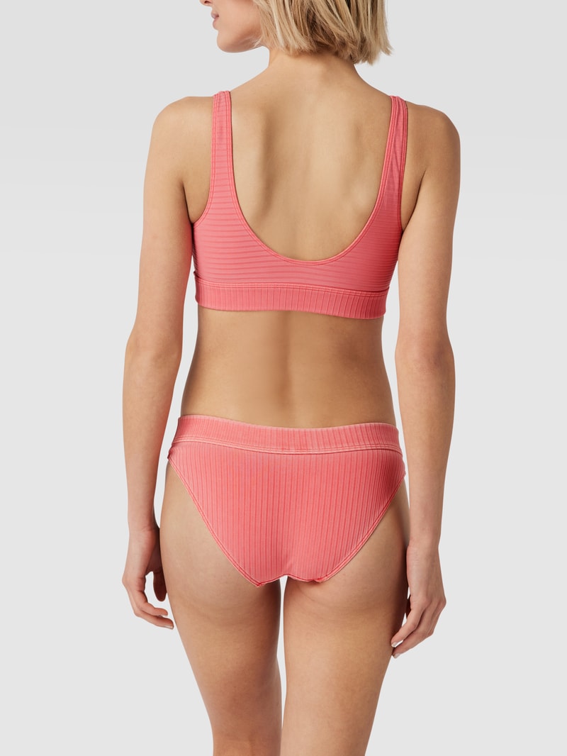Bikini-Oberteil in Ripp-Optik in orange