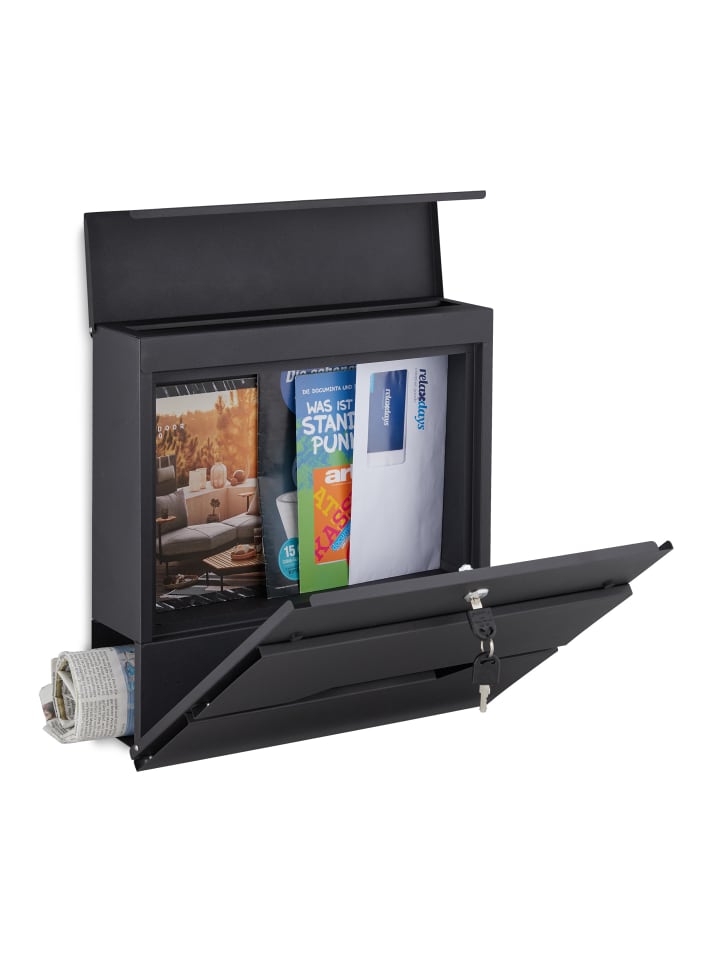 relaxdays Briefkasten in Schwarz günstig kaufen onesize