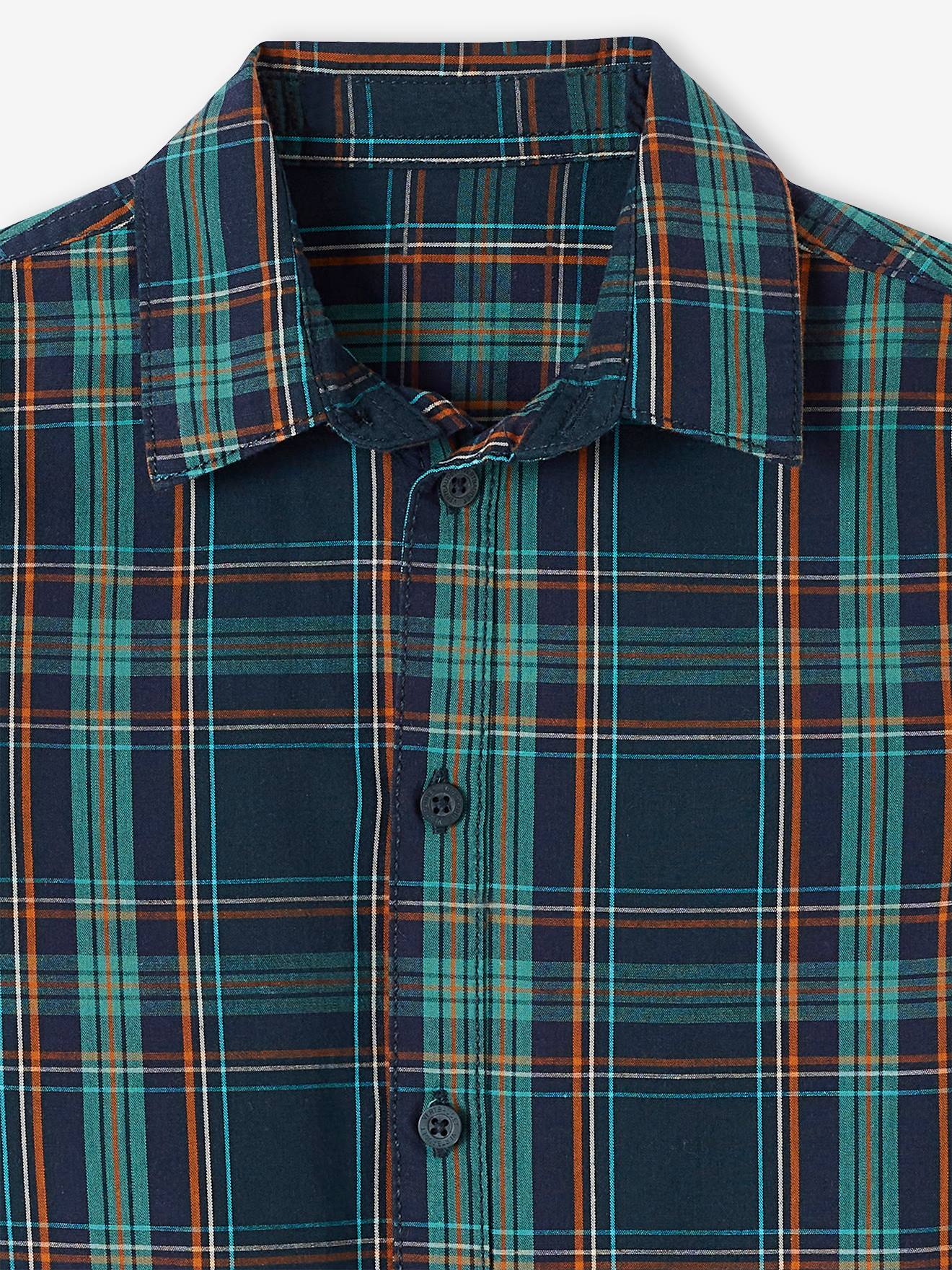 Chemise à carreaux garçon vert sapin