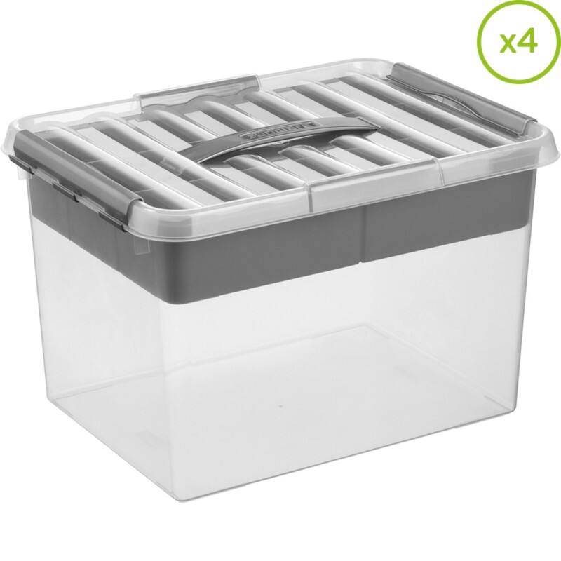 Helit Aufbewahrungsbox H6161002 22 L Transparent Polypropylen 40 x 30 x 26 cm 4 Stück