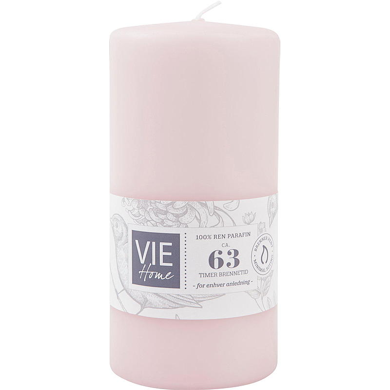 Vie Home Kubbelys 63 timer 6,8x14 cm rosa parafin