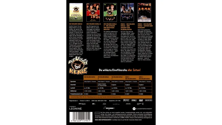 Die wilden Kerle 1-5 - Sammelbox  [5 DVDs]