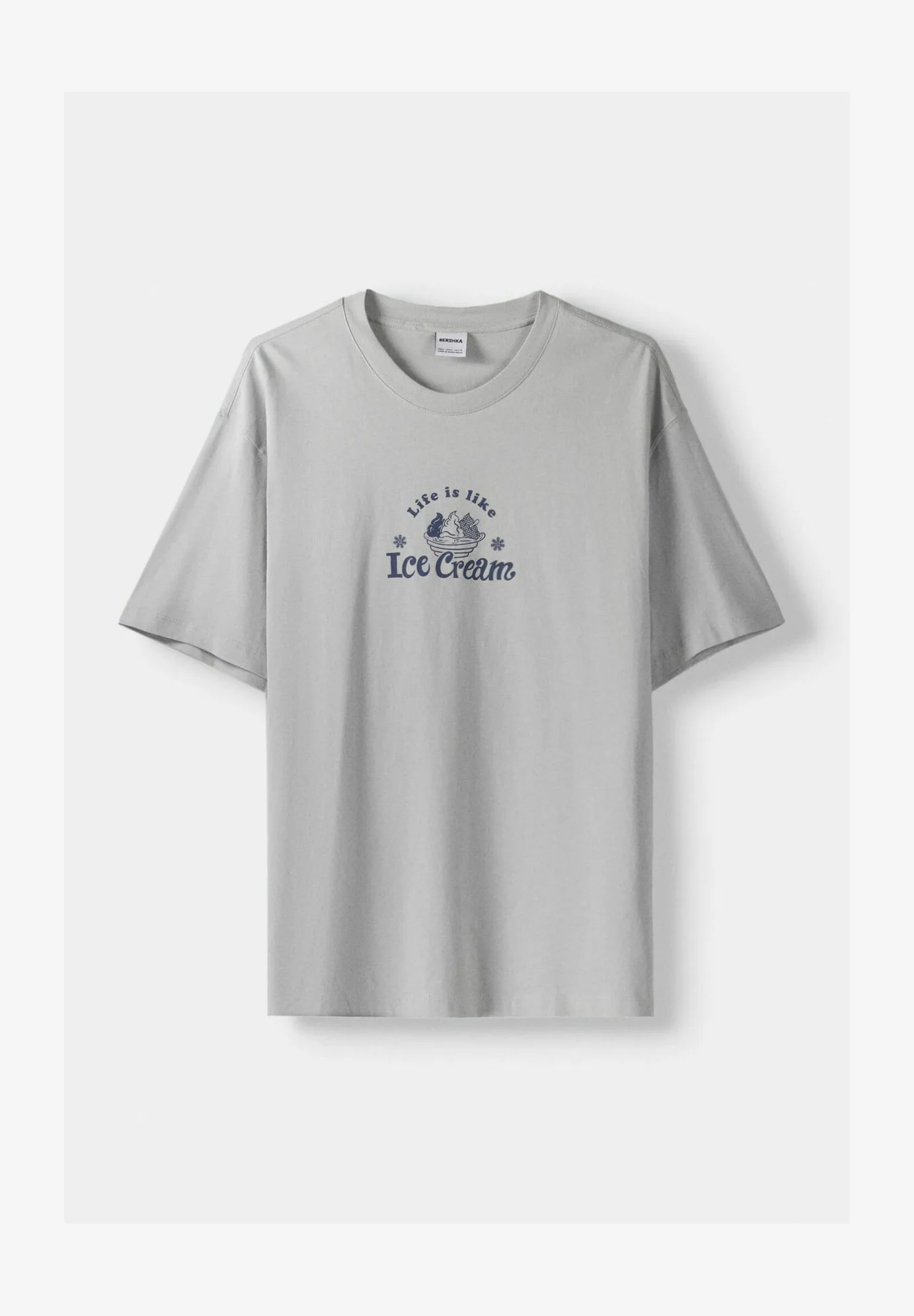 Bershka BOXY DE MANGA CORTA - Camiseta con estampado