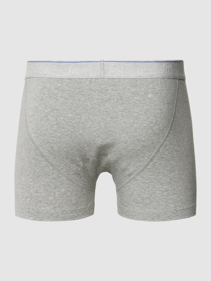 Boxershorts mit elastischem Logo-Bund Modell 'Ludwig' in mittelgrau meliert