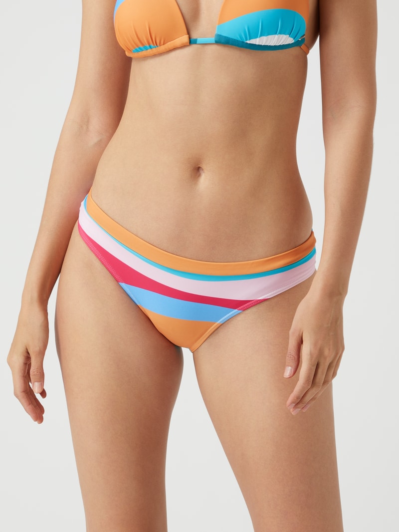Bikini-Hose mit Streifenmuster in türkis
