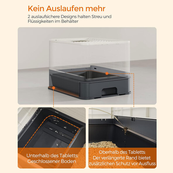 Katzentoilette mit Schaufel, anthrazit