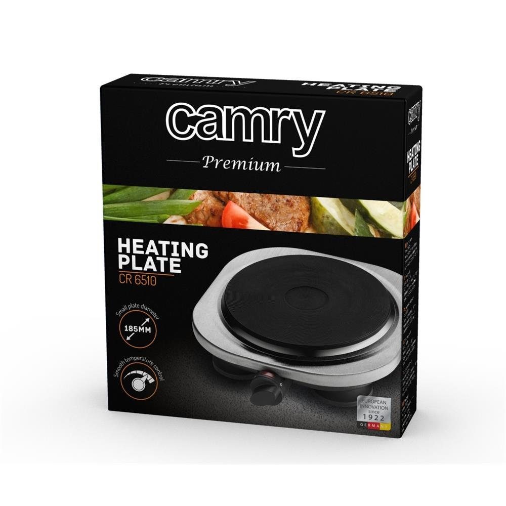 Camry Einzelkochplatte CR 6510 Einzelkochplatte, Mini-Kochplatte, Kochfeld, Camping, Garten, silber