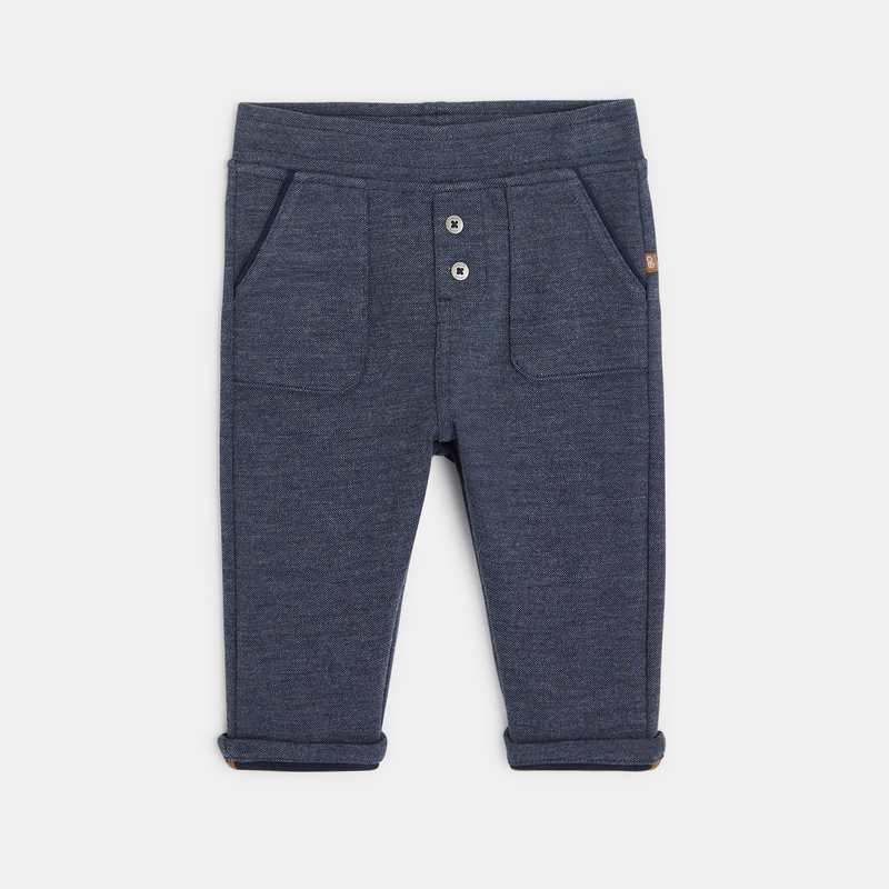 Pantalon coton fantaisie bleu bébé garçon