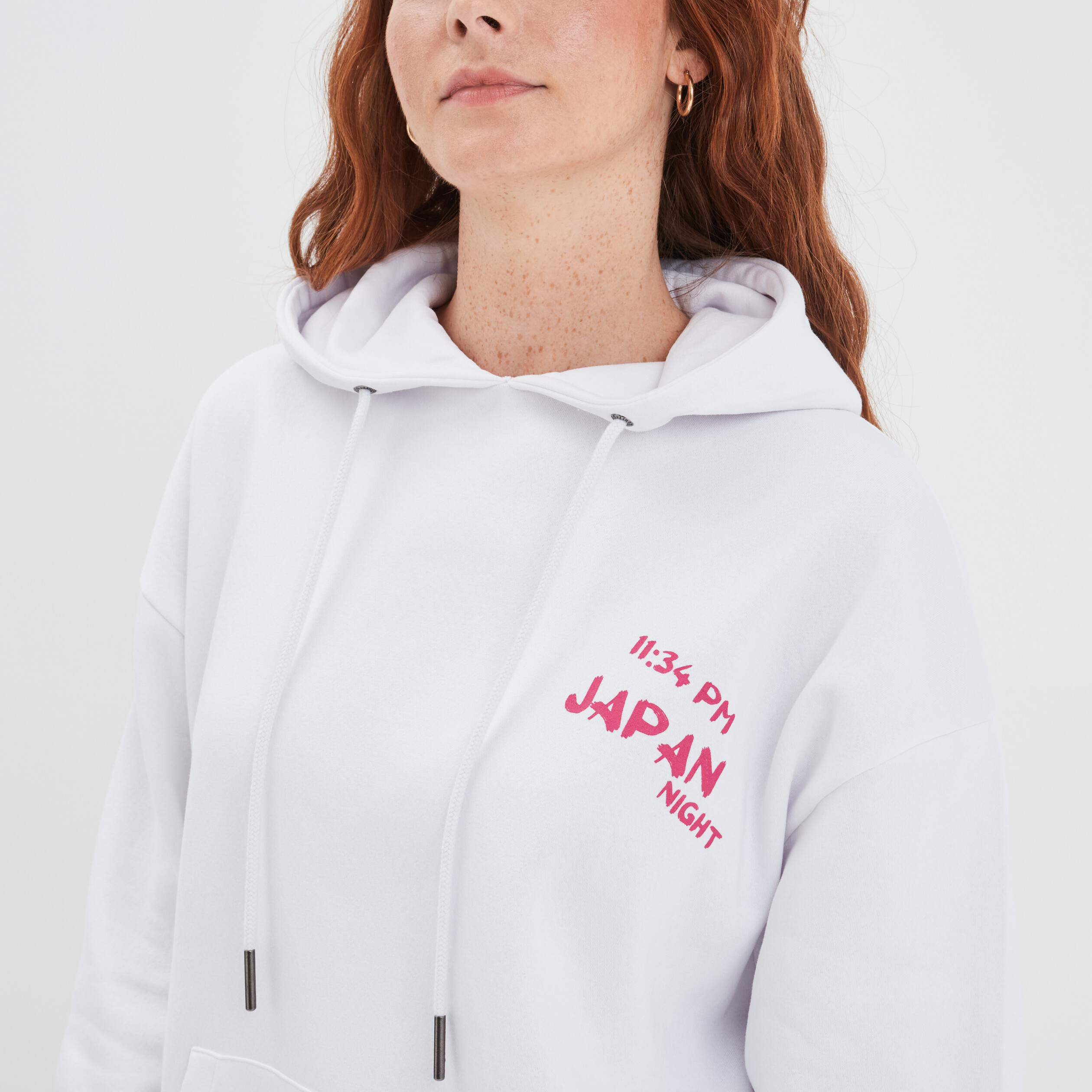 Sweat à capuche hoodie oversize blanc femme | La Halle