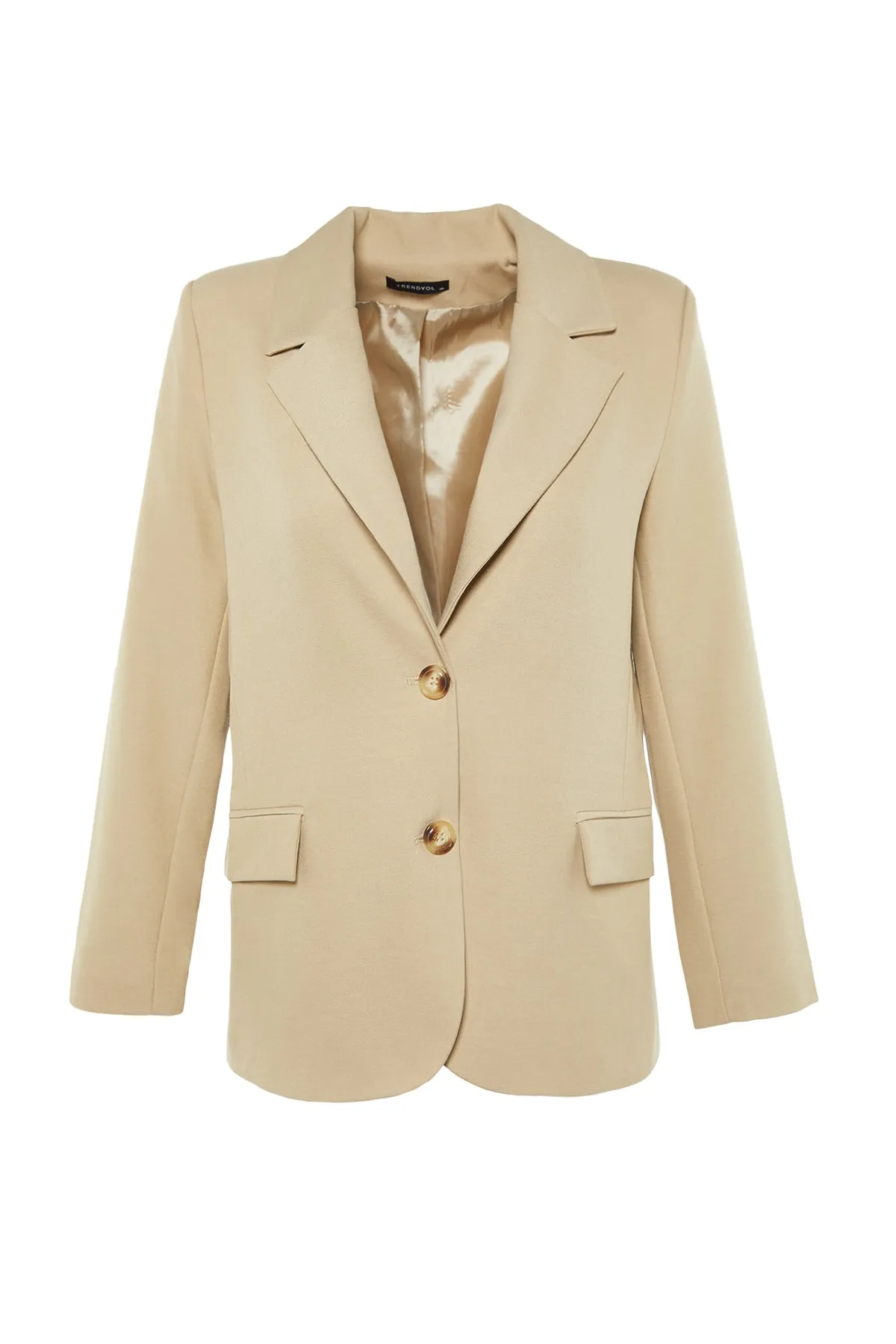 Trendyol Collection  Nerzfarbene, gefütterte, gewebte Blazerjacke TWOAW23BC00132