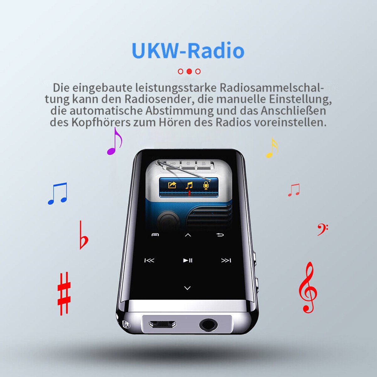 Yoyaxi HIFI MP3 Player mit 4 GB internem Speicher MP3-Player (E-book, FM Radio und verlustfreie Klangqualität für Sport)