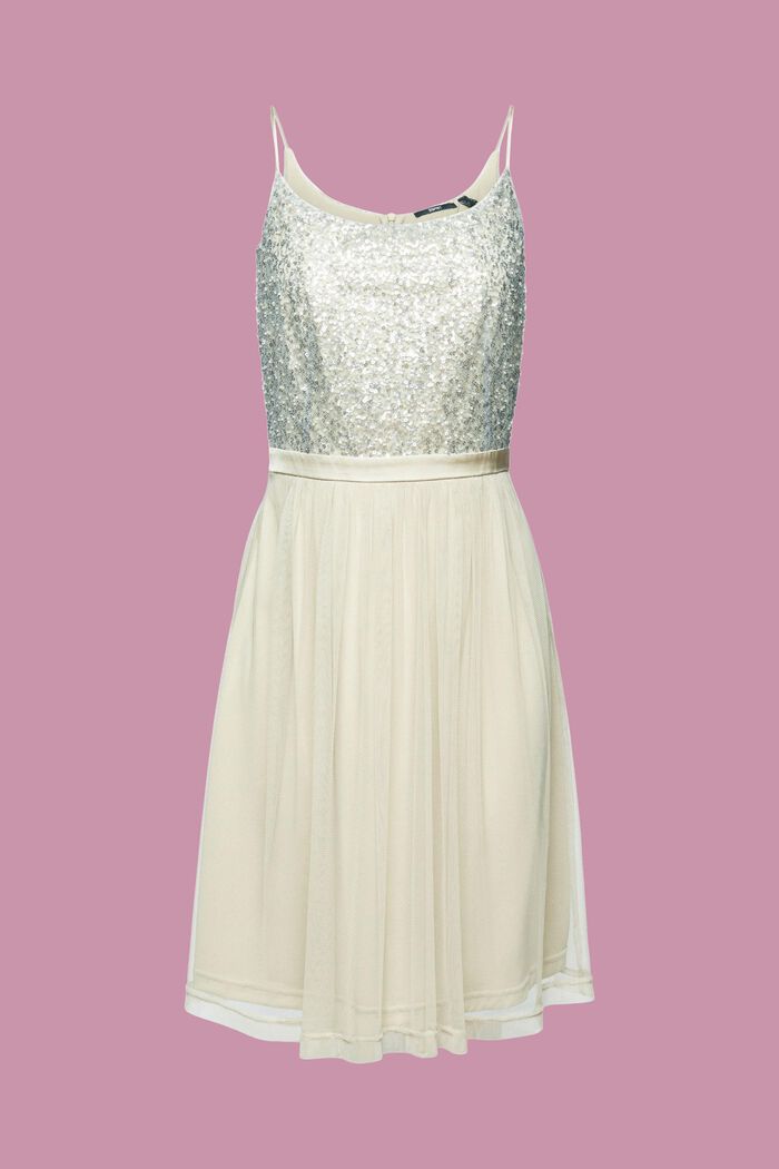 Minikleid aus Mesh mit Paillettentop