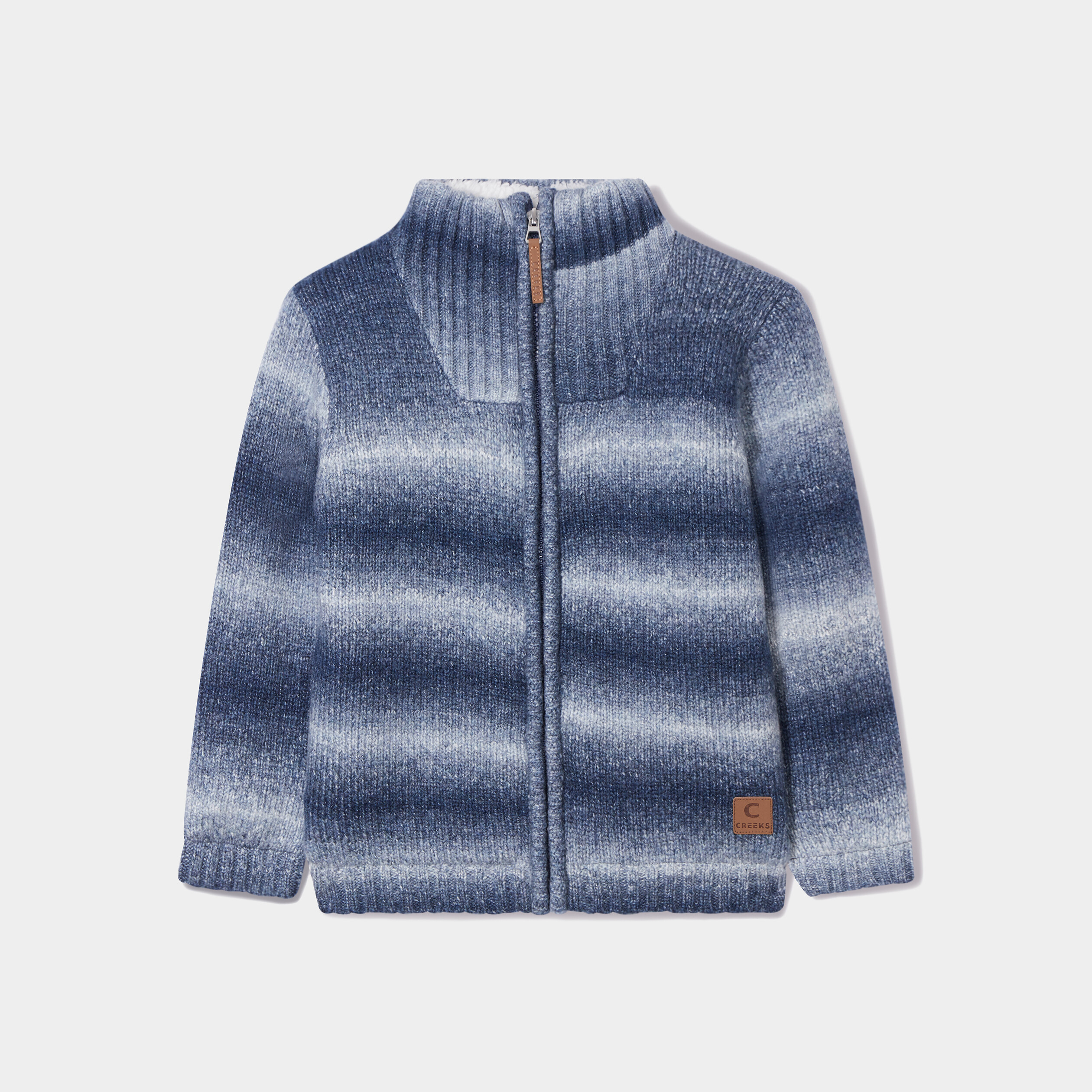 Gilet zippé col camionneur Creeks bleu gris garçon | La Halle