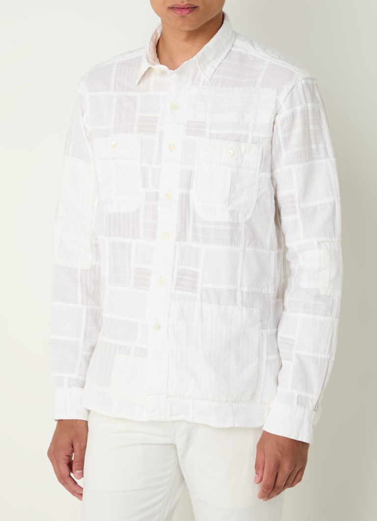 Camisa Ralph Lauren de corte clássico em mistura de linho com patchwork.