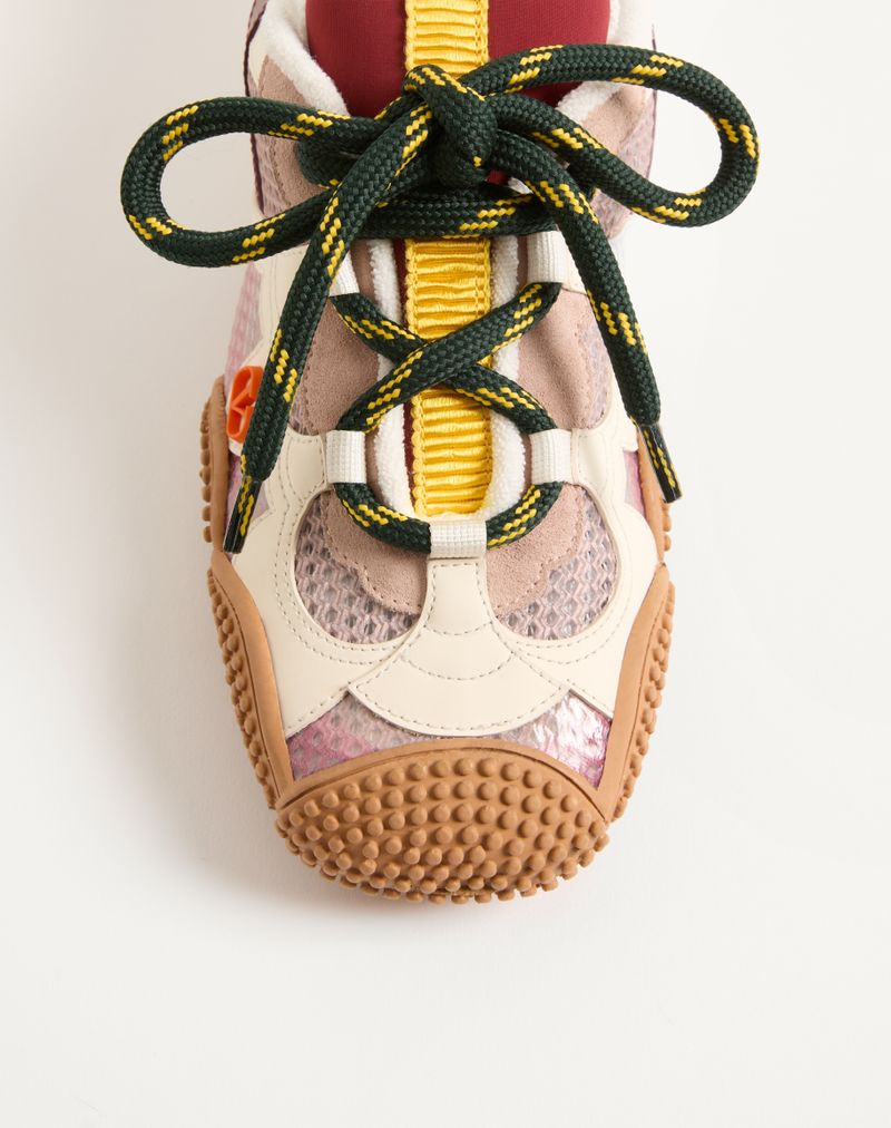 Baskets Amphibia en cuir de veau caoutchouté et cuir de veau