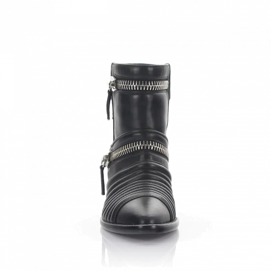 Giuseppe Zanotti - Stiefeletten Nappaleder Zierreißverschluss schwarz - schwarz