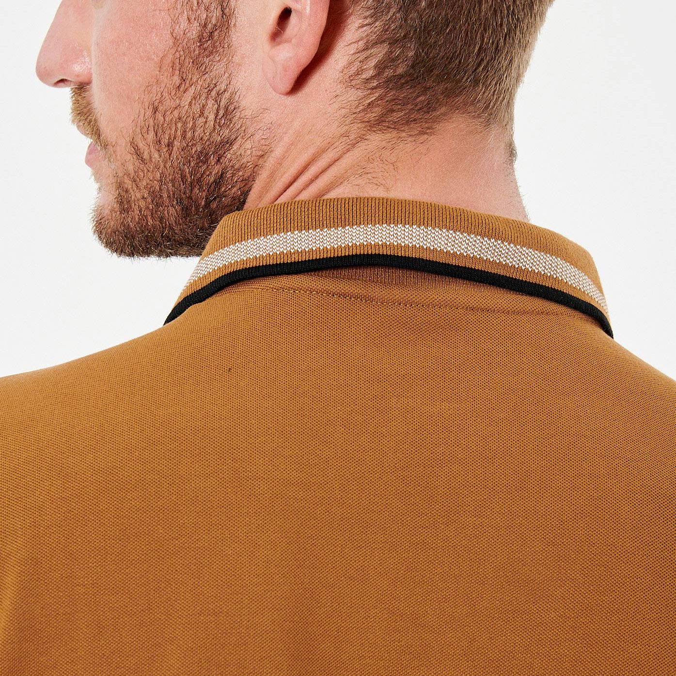 RAYOC  Polo marron homme 100% coton bio