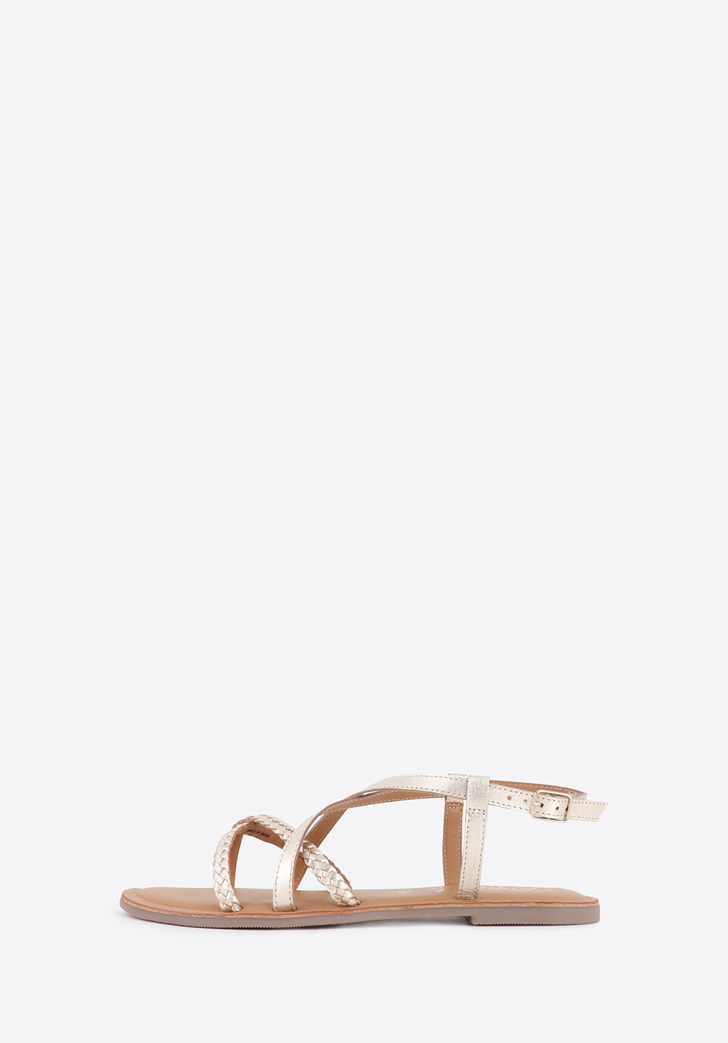 CAROL  Sandales en cuir doré femme