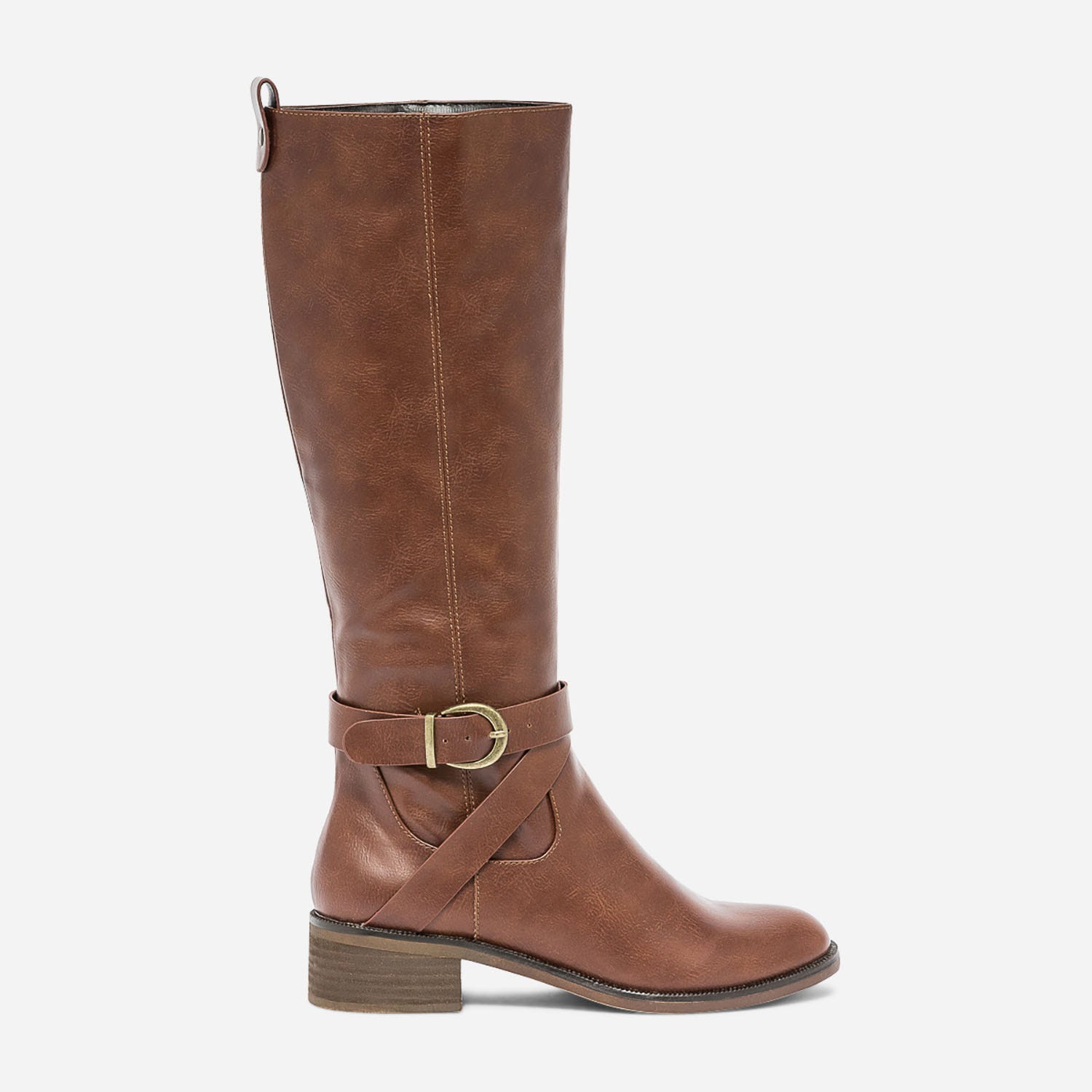 Botte cognac à brides croisées