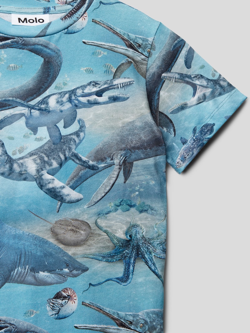 T-Shirt mit Rundhalsausschnitt Modell 'Ralphie' in blau