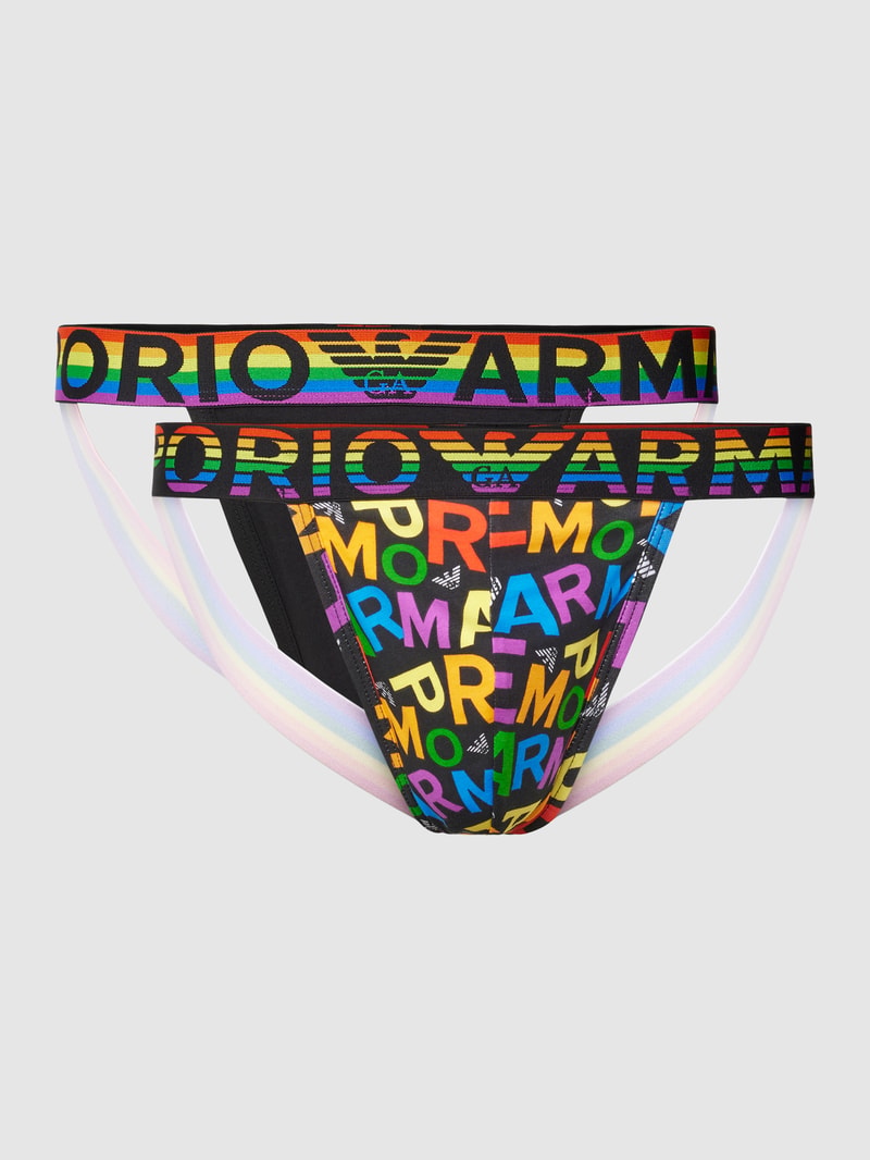 Jockstrap mit eingewebtem Logo Modell 'RAINBOW' in schwarz