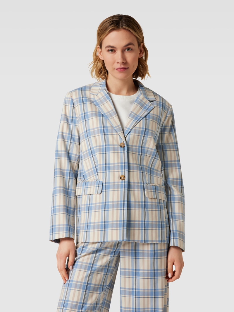 Blazer mit Karomuster Modell 'AKILA' in hellblau