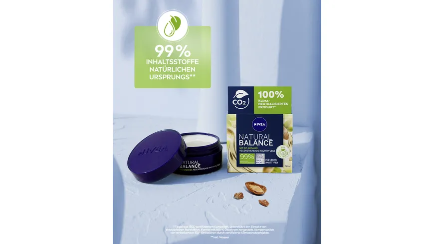 NIVEA Natural Balance Regenerierende Nachtpflege für jeden Hauttyp 50 ml