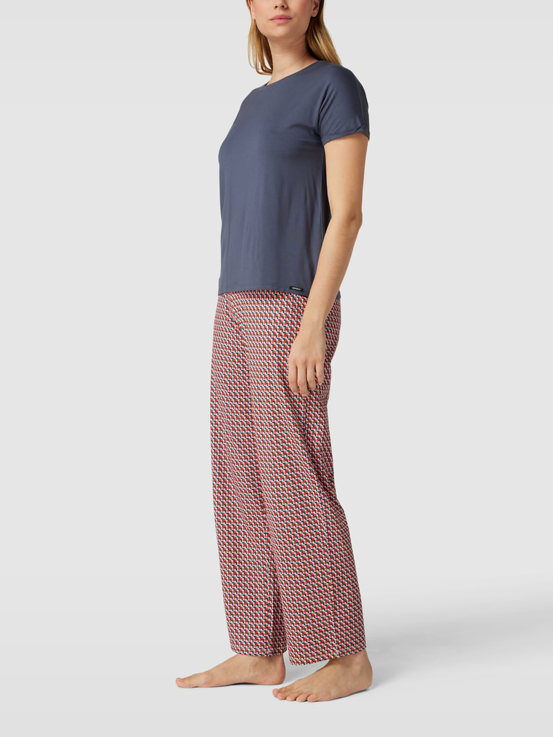 Pyjama-Hose mit Allover-Muster in orange