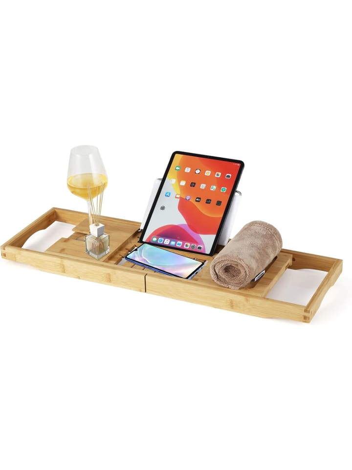 COSTWAY Bambus Badewannenbretter 70,5-105x22x4cm in Beige günstig kaufen onesize