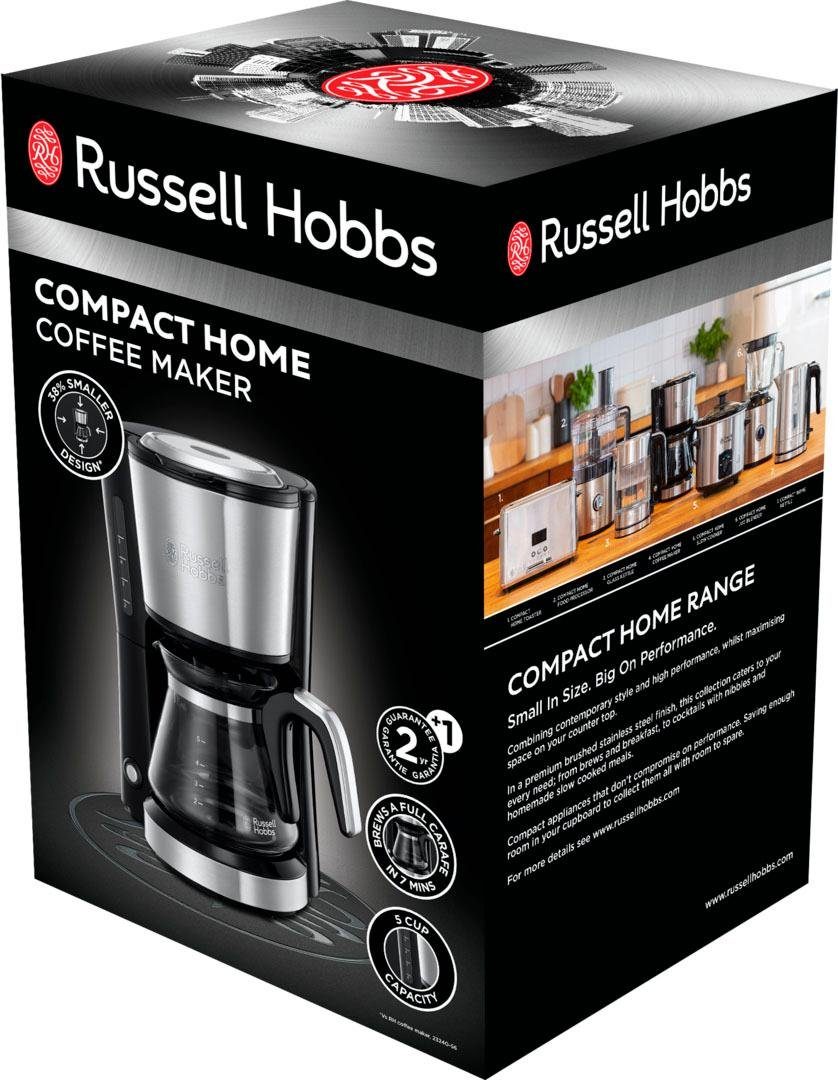 RUSSELL HOBBS Filterkaffeemaschine Compact Home 24210-56, 0,62l Kaffeekanne, Permanentfilter 1x2, Platzsparendes Design für kleine Haushalte oder Küchen